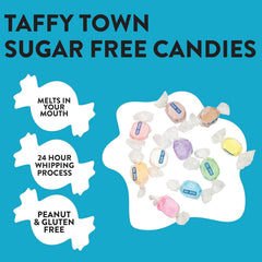 Taffy Town pieza en mano para comparar tamaño y porcionado práctico