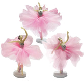 Tahonuss vista frontal del set de 3 bailarinas, decoración elegante para pastel