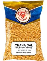 TAJ Gourmet Foods paquete frontal de Chana Dal mostrando tamaño y presencia en cocina