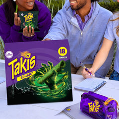 Takis Zombie detalle del color verde sin colorantes artificiales, llamativo en mesas
