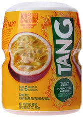 tang frente del envase mostrando diseño y tamaño práctico para almacenamiento