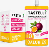 Tastelli frente del empaque mostrando pouches y beneficios prácticos