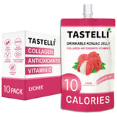 Tastelli lychee frente del pack mostrando diseño y facilidad de transporte