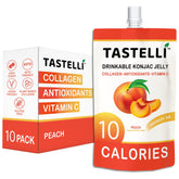 Tastelli pack frontal mostrando 10 sobres y beneficio transporte fácil