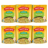 TASTY BITE paquete frontal mostrando arroz Thai Lima listo para microondas y conveniencia