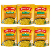 TASTY BITE paquete frontal mostrando arroz turmérico orgánico listo