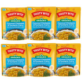 TASTY BITE envase frontal mostrando curry garbanzo coco listo para comer y conveniencia