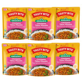 TASTY BITE frente del paquete mostrando etiqueta y raciones prácticas