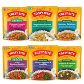 TASTY BITE paquete frontal con seis entrantes listo para calentar y ahorrar tiempo