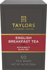 Taylors of Harrogate caja frontal mostrando diseño y cantidad