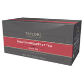 Taylors of Harrogate frente del paquete mostrando 100 bolsitas y beneficios de sabor