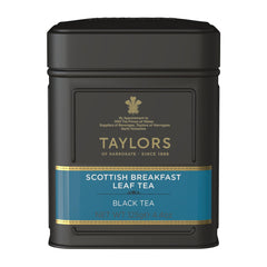 Taylors of Harrogate lata frontal elegante protegida, conserva frescura del té
