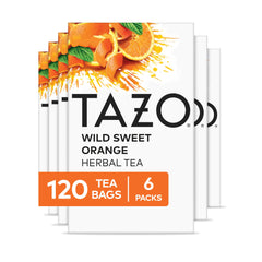 TAZO caja frontal Wild Sweet Orange con diseño y marca visible, muestra claridad de producto