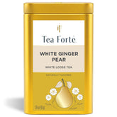 Tea Forte lata frontal White Ginger Pear mostrando diseño y frescura