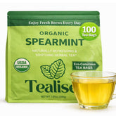 Tealise frente del empaque mostrando 100 bolsitas y beneficio eco