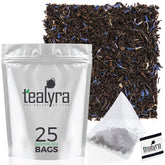 Tealyra frente del empaque mostrando 25 bolsitas y diseño atractivo