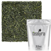 Tealyra paquete frontal mostrando marca y tipo de té, transmite calidad