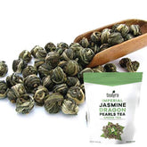 Tealyra paquete frontal mostrando perlas de jazmín y beneficio aroma natural