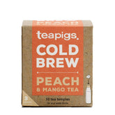 teapigs paquete Peach and Mango frente mostrando diseño y beneficio refrescante