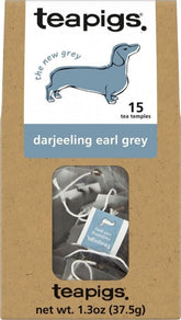 teapigs empaque frontal Darjeeling Earl Grey mostrando la caja y beneficio de conservación del aroma