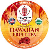 Teavity empaque frontal mostrando diseño y variedad de frutas