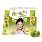 TEAZEN empaque frontal sabor ciruela coreana mostrando 30 sobres y beneficios
