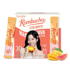 TEAZEN frente del empaque mostrando sabor mango guava y conveniencia