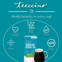 Teeccino taza humeante estilo latte, sabor intenso sin cafeína