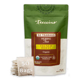 Teeccino envase frontal mostrando diseño y cantidad, beneficio conservación