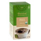 Teeccino empaque frontal mostrando el diseño y 25 bolsitas, alternativa al café