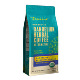 Teeccino frente del paquete mostrando diseño y sabor arándano vainilla