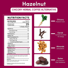 Teeccino taza humeante Hazelnut Chicory disfruta sabor sin cafeína