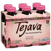 Tejava frambuesa frontal pack de 6 mostrando botellas reciclables