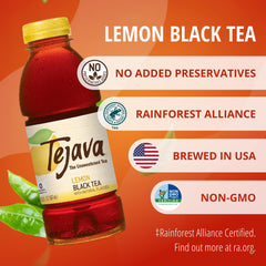 Tejava gotas y textura del té, evidencia de sabor limpio y natural