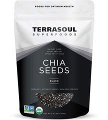 Terrasoul Superfoods bolsa frontal de semillas de chía negra, compra a granel