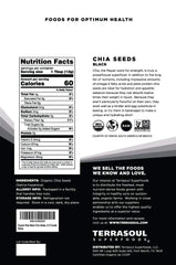 Terrasoul Superfoods primer plano textura de semillas de chía, muestra frescura