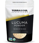 Terrasoul Superfoods lucuma frente del empaque, empaque resellable y práctico