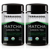 Terrasoul variedad matcha frente en frasco Miron conserva aroma