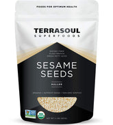 Terrasoul Superfoods paquete frontal de semillas de sésamo peladas con buen tamaño