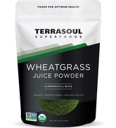 Terrasoul Superfoods frente del envase mostrando 5 oz y diseño claro