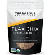 Terrasoul Superfoods mezcla frente con envase visible, aporte nutricional claro