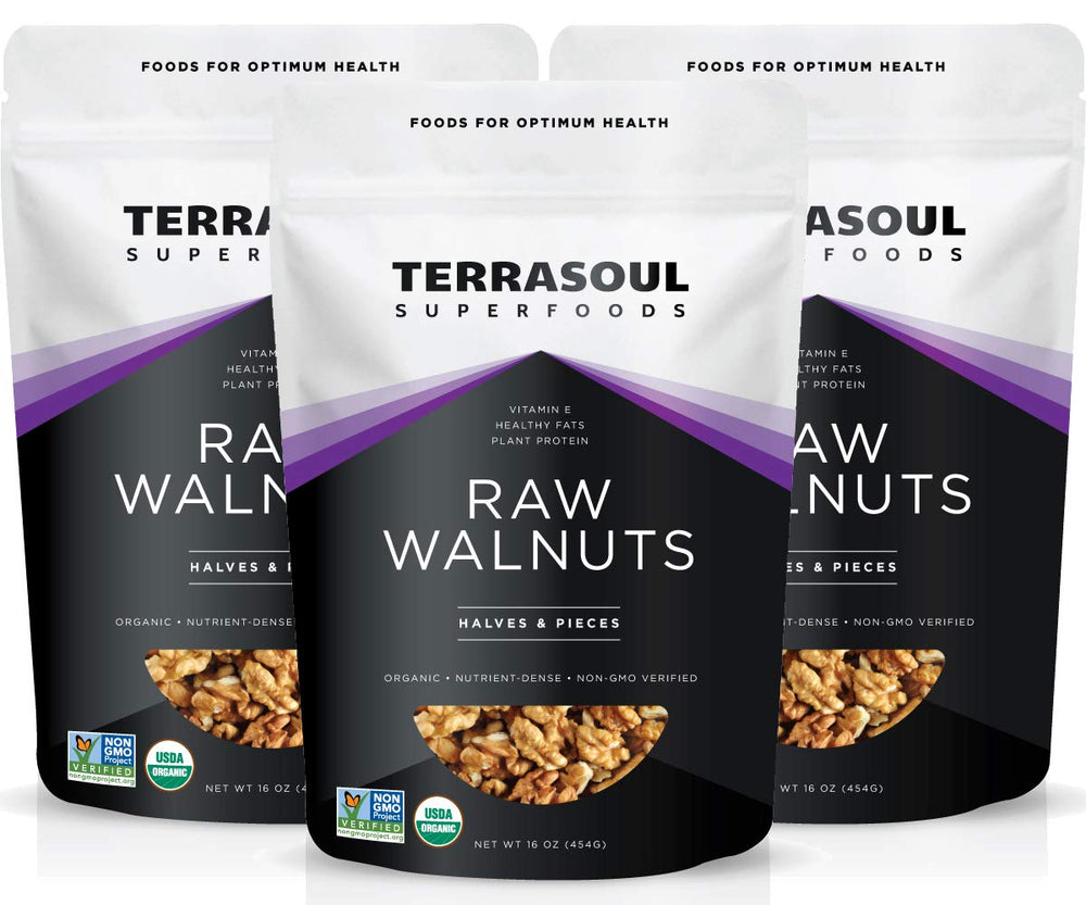 Terrasoul Superfoods paquete frontal de nueces Chandler, frescura visible
