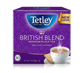 Tetley frente del empaque mostrando cantidad y marca, conveniencia