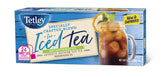 Tetley embalaje frontal con 24 bolsitas mostrando formato familiar y conveniencia