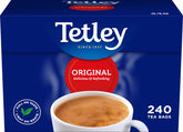 Tetley presentación frontal 240 bolsitas mostrando caja y marca