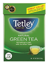 Tetley paquete frontal mostrando 72 bolsitas y práctico formato múltiple
