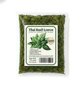 Generic empaque frontal de Thai Basil Leaves mostrando 50g y beneficio de conservación