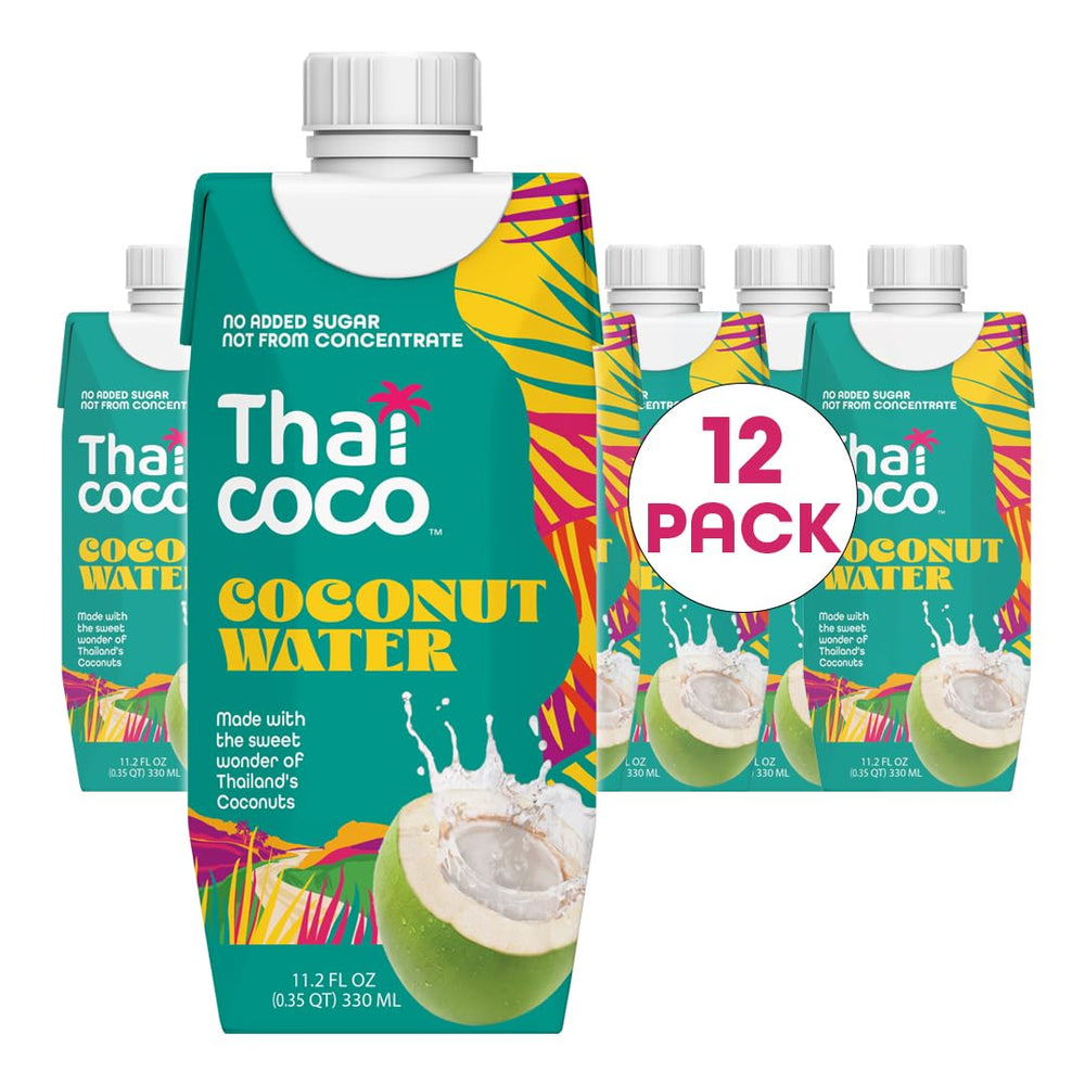Thai Coco vista frontal del cartón con marca y hidratación natural