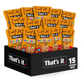 That’s it. empaque frontal del pack de 15 unidades mostrando conveniencia y naturalidad