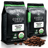 The Bean frontal del paquete Mocha Java mostrando diseño y tamaño
